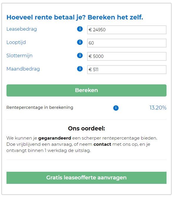 financial lease rente calculator