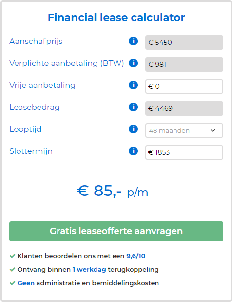 Lease calculator